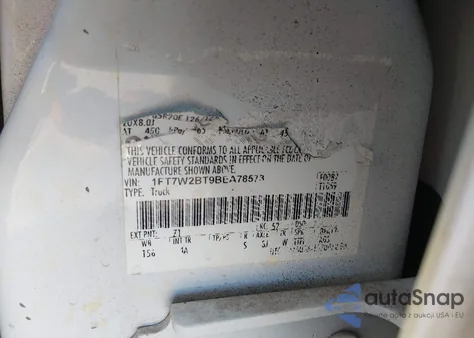 2011 Ford F-250 Lariat from USA, damaged, VIN 1FT7W2BT9BEA78573